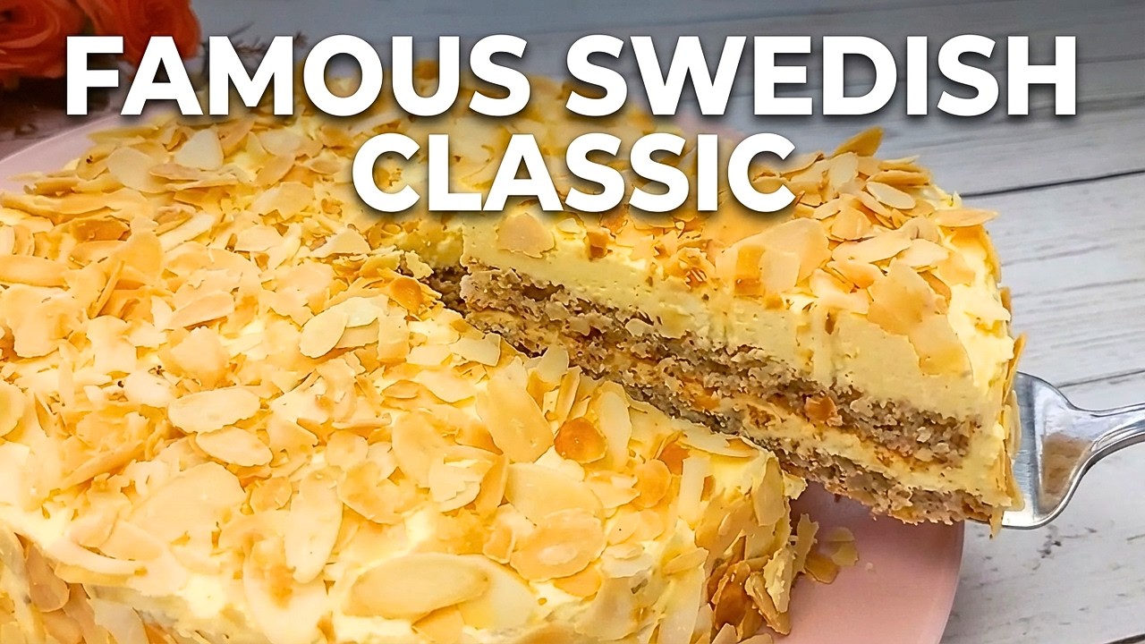 Famous IKEA Swedish Almond Cake! Mandeltårta  / No Flour / Gluten-free.