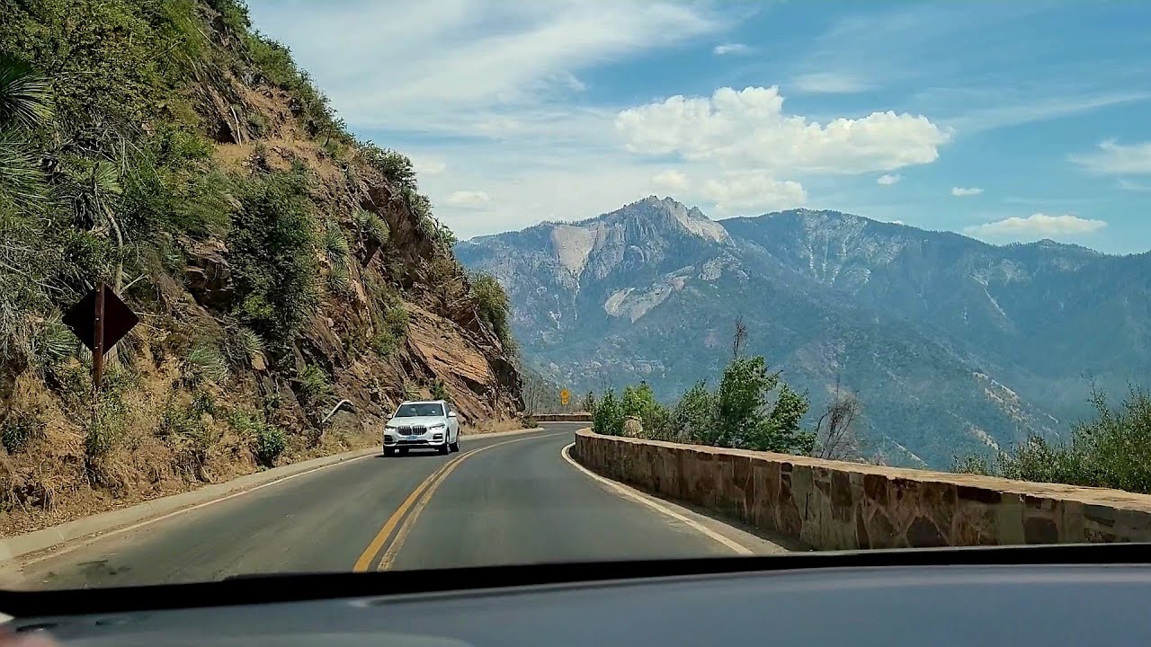 Scenic but dangerous drive along Generals Highway in Sequoia and Kings Canyon National Park