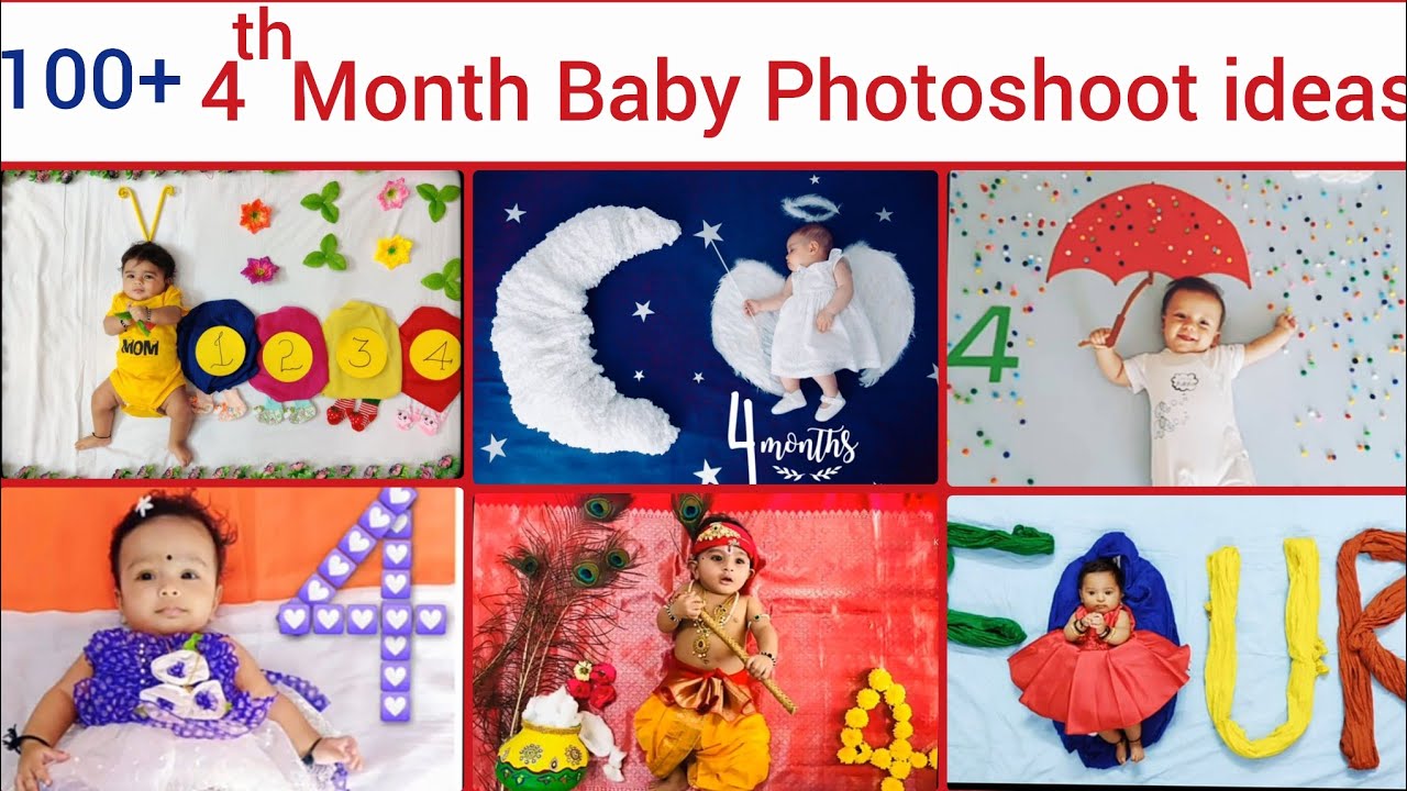 100+ 4th month Baby photoshoot ideas||Easy Baby photo ideas at home||Monthly Boys & girls photoshoot