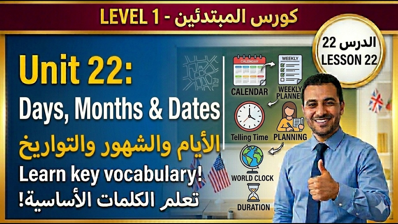 تعليم اللغة الانجليزية: الدرس 22  / المستوى A1.