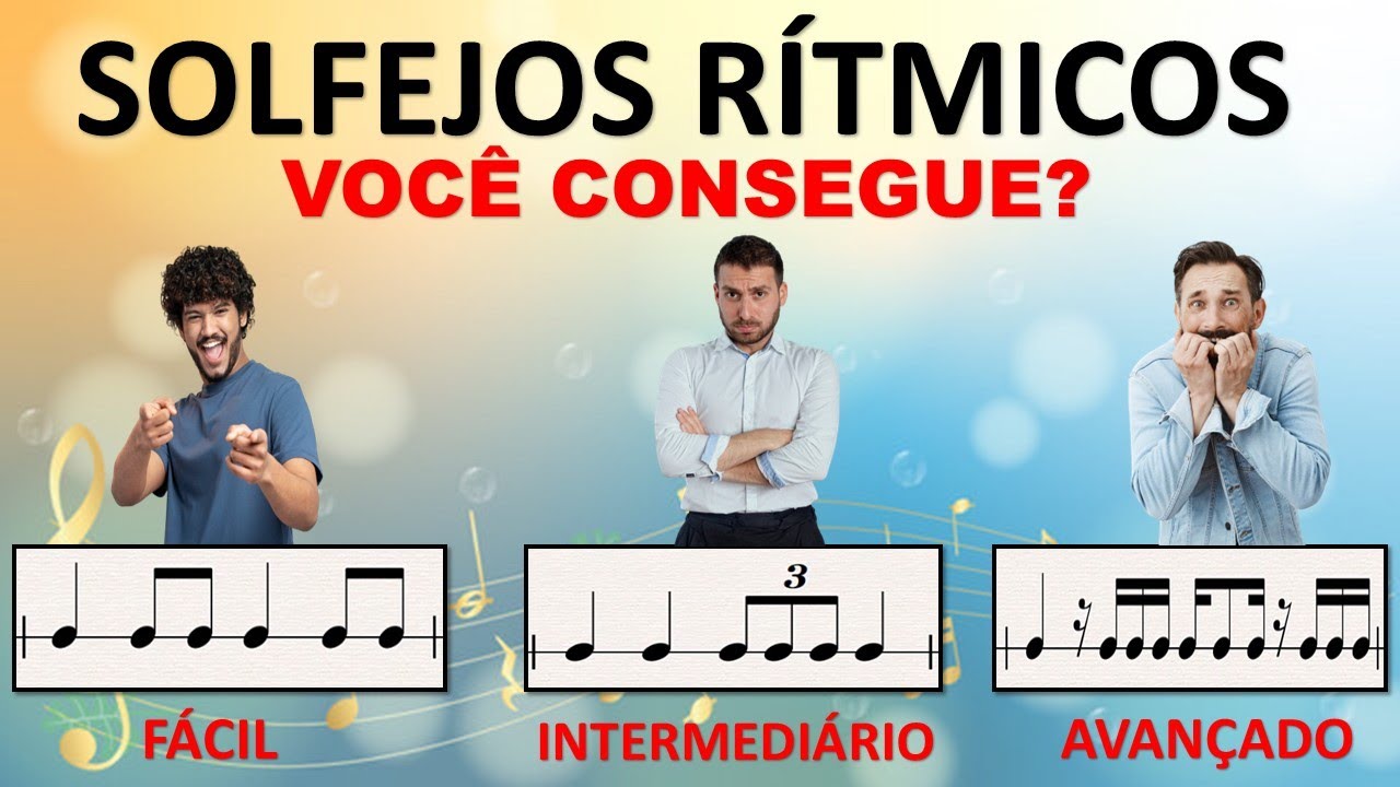 Solfejos Rítmicos | 3 Níveis | Fácil, Intermediário, Avançado