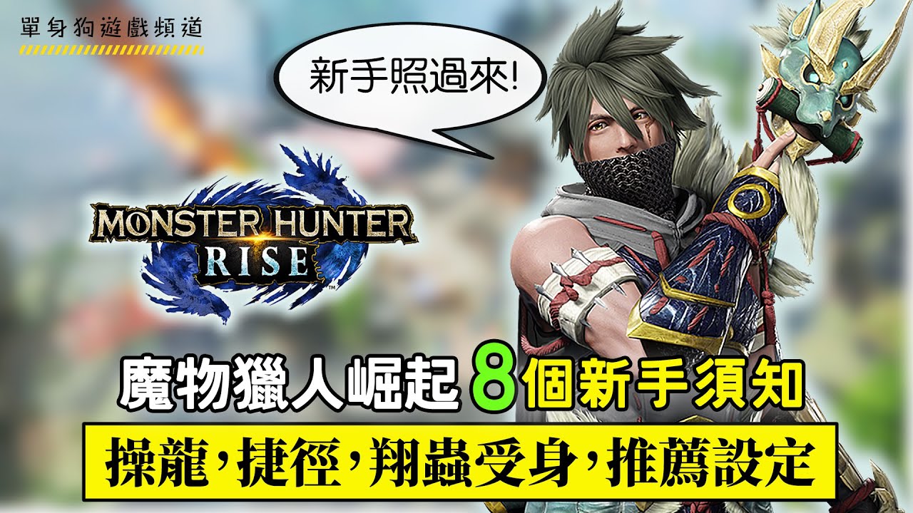 【魔物獵人崛起】8个新手需要知道的小贴士 | 操龍教學 | 武器推薦 | 翔蟲受身 | 鎖定魔物 | 推薦設定 | 捷徑設定 （新手必看！）