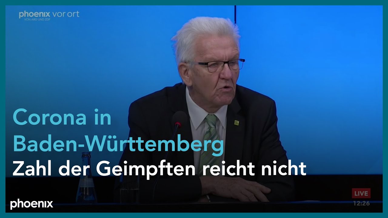 Manfred Lucha und Winfried Kretschmann zur Corona-Lage in Baden-W&uuml;rttemberg am 16.11.21