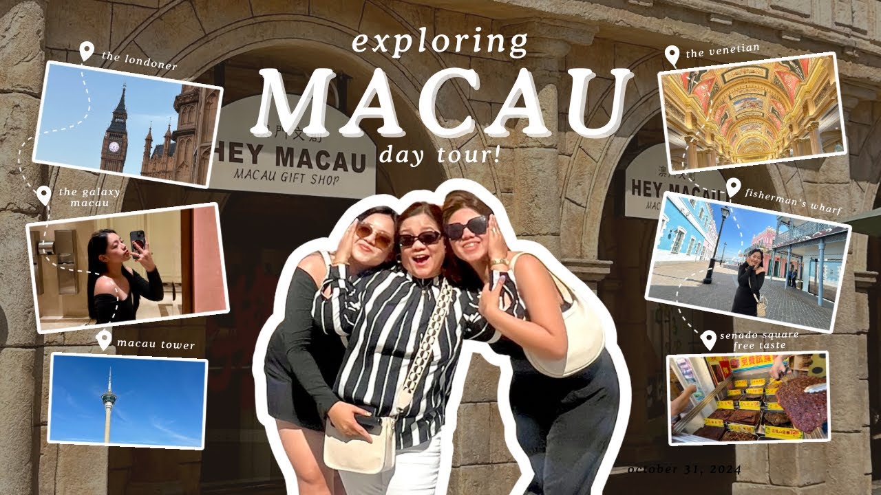 MACAU 🇲🇴 | day tour, senado square foodtrip, hop-on hop-off open top bus 🚎🌆✈️