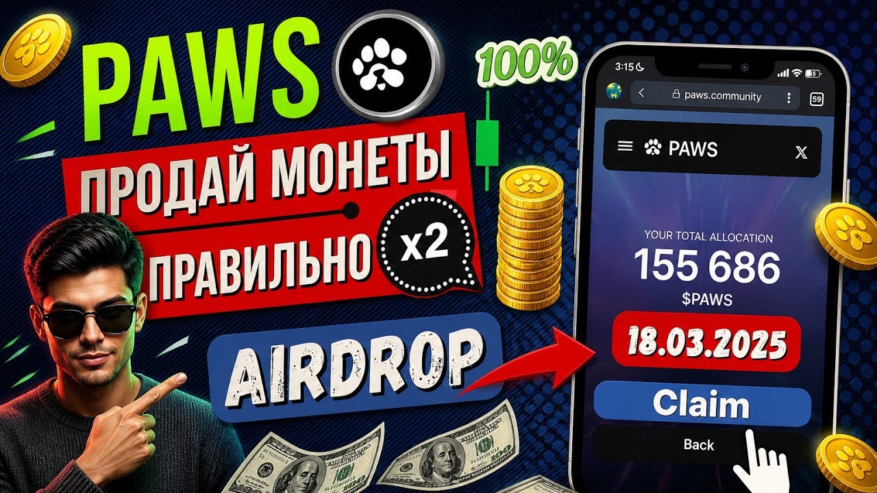 СРОЧНО ЛИСТИНГ PAWS🟠 КАК ВЫГОДНО ПРОДАТЬ МОНЕТЫ❓️ КОГДА БУДЕТ CLAIM❓️
