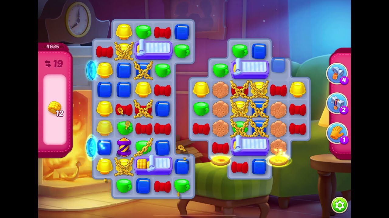 HomeScapes Level 4635 no boosters (20 moves)