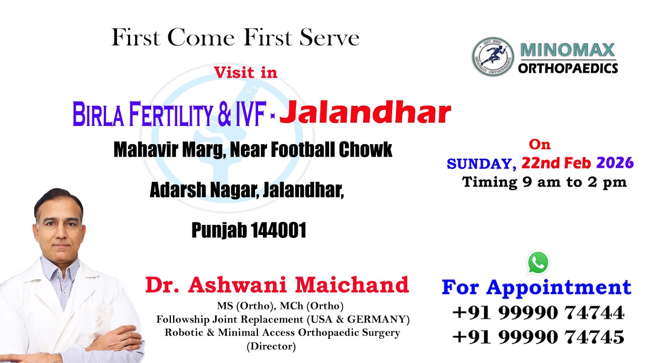 Dr. Ashwani Maichand's OPD in Jalandhar on Sunday, 22nd Feb, 2026 Time (9:00 AM to 2:00 PM )