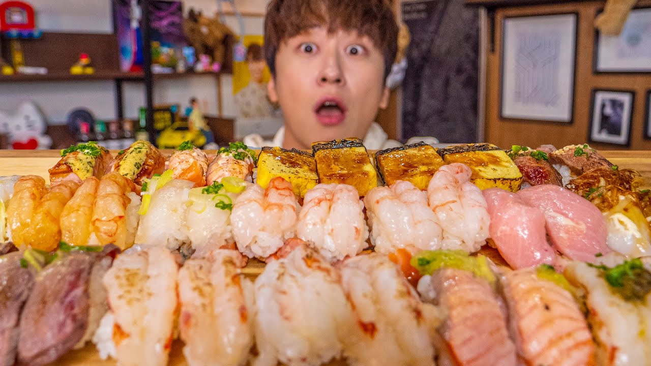 이 사람은 초밥을 엄청나게 먹방일 수 있다