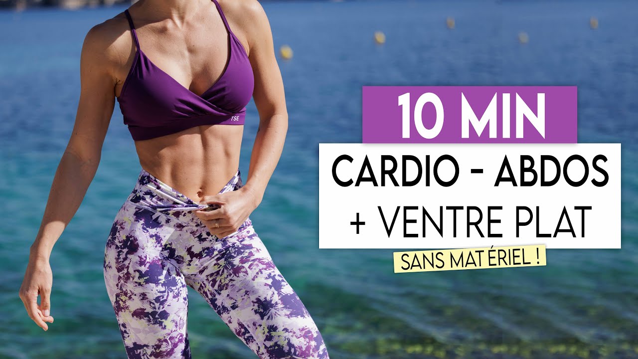 10MIN CARDIO-ABDOS, VENTRE PLAT & DÉSSINÉ ! Sans matériel, rapide, intense - Sissy MUA