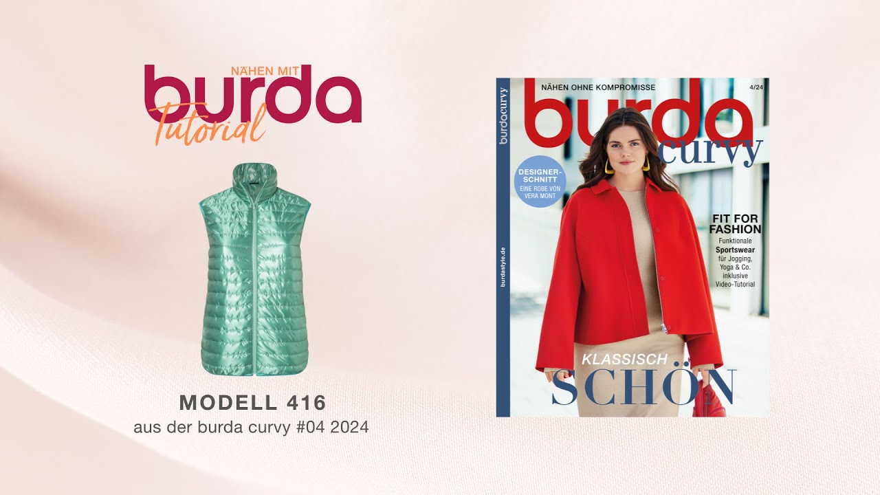 [N&auml;htutorial] N&auml;hen mit burda curvy! sporty Steppweste  416 aus burda curvy #4/24
