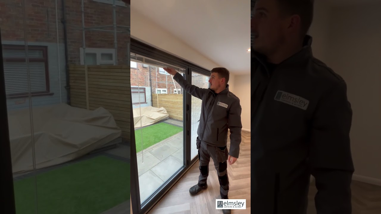 Perfect fit Venetians on bi fold doors demonstration #liverpool #blinds #bespoke #shutters