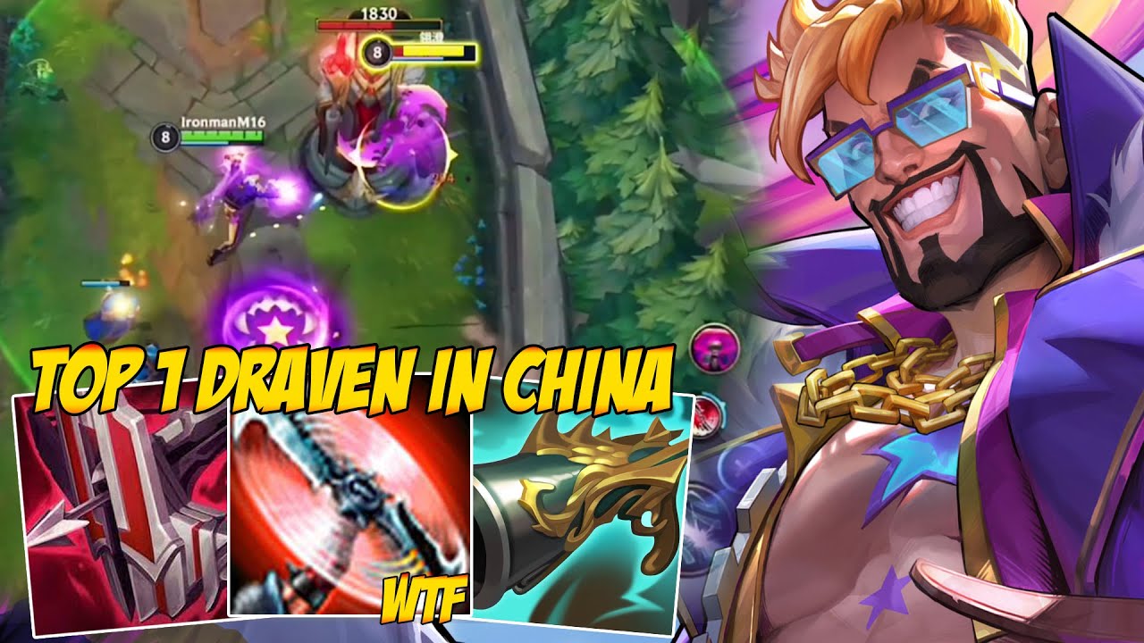 THE BEST DRAVEN IN CHINA (ONE AUTO ONE KILL) | TOP 1 DRAVEN - WILD RIFT