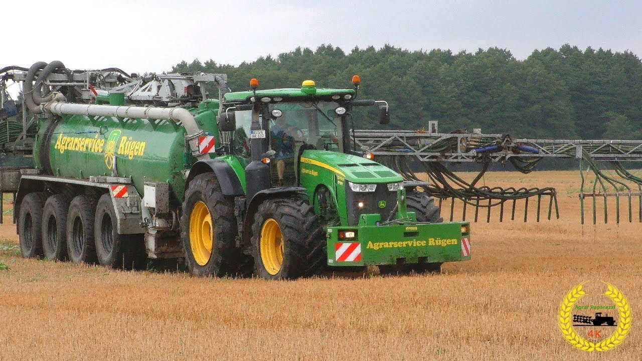 Agrarservice Rügen im Einsatz / John Deere 8370 R / Kotte Garant Fass / 36 m Vogelsang