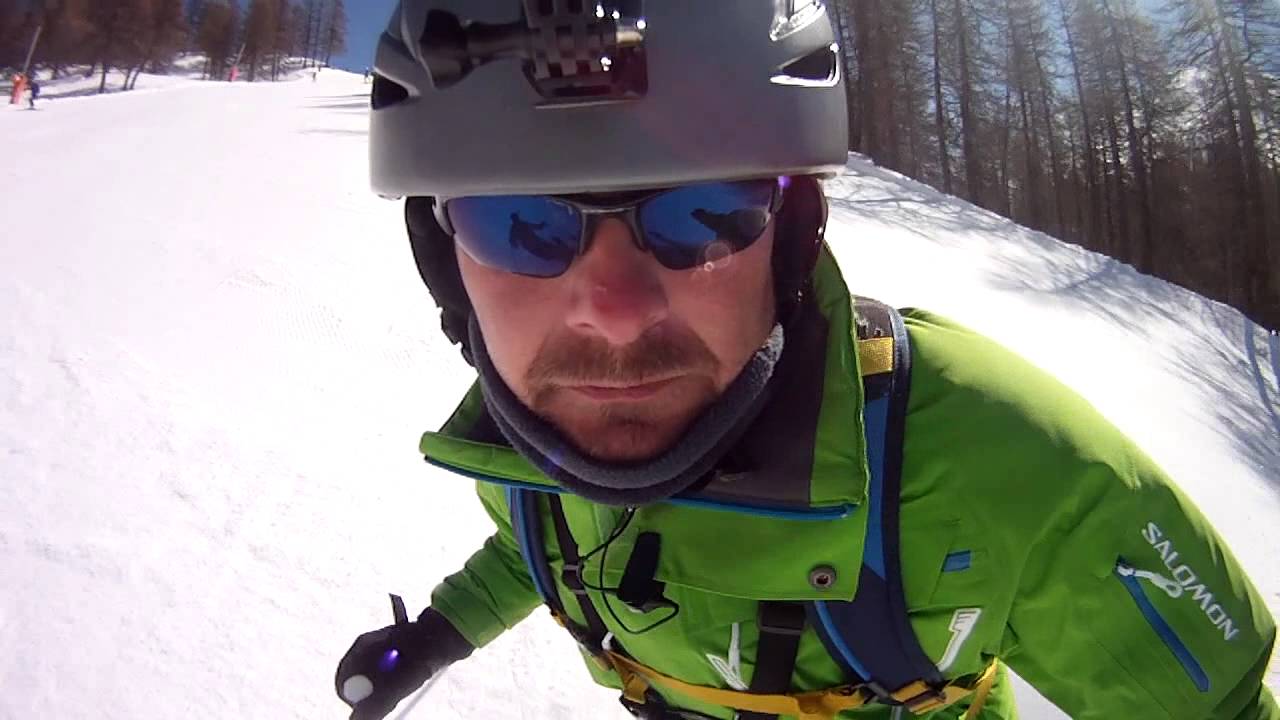 Skiing the Mens Downhill at Sestriere