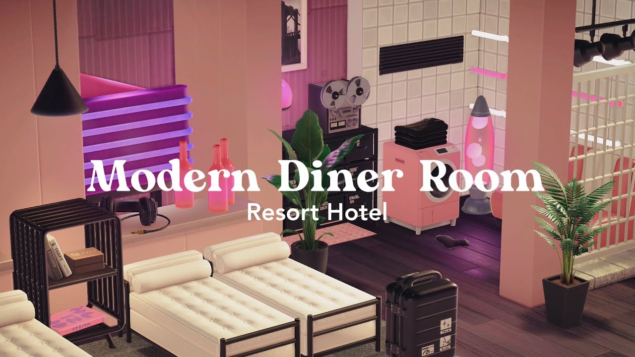 あつ森 | モダンダイナーな部屋 | ホテルレイアウト | animal crossing new horizons | Modern Diner Room