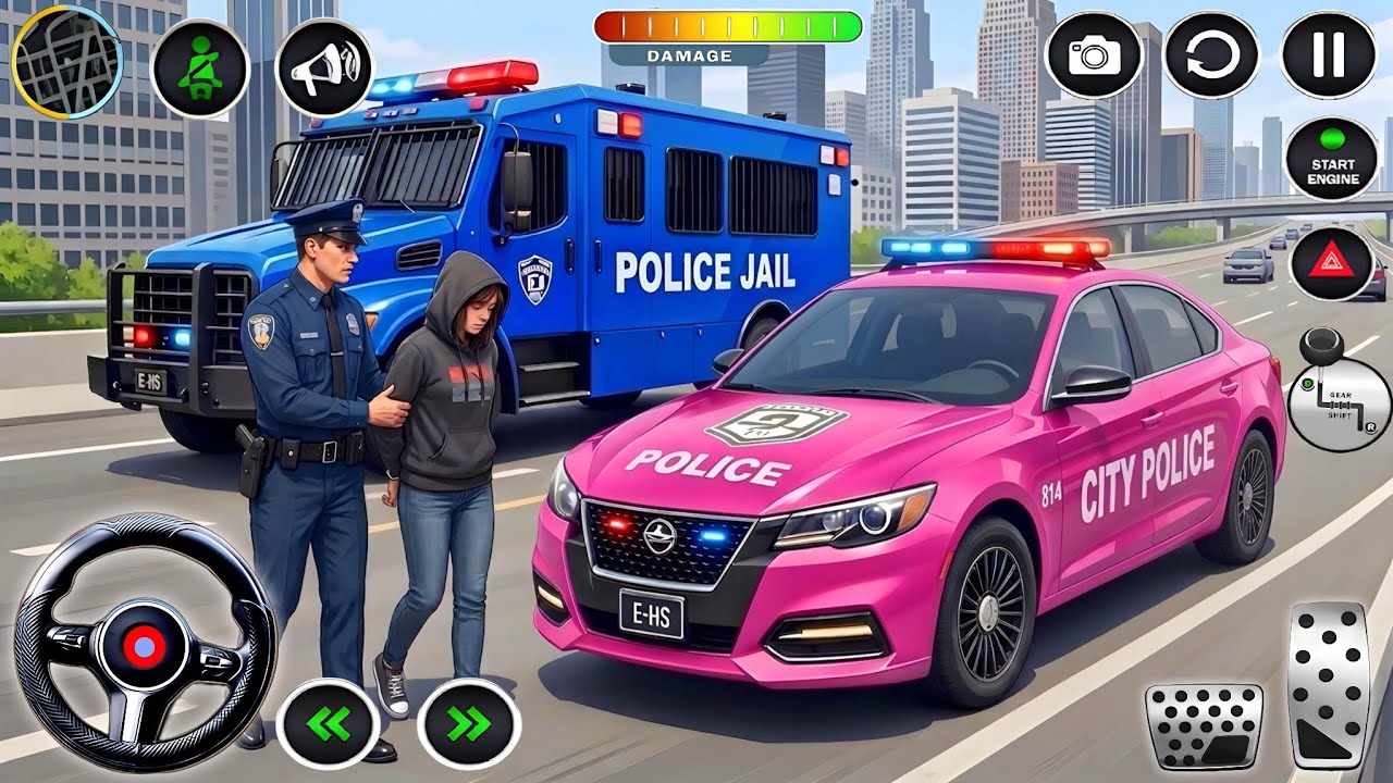 🚓 Симулятор погони на полицейских машинах 3D &ndash; реалистичный геймплей погони в городе (Android)