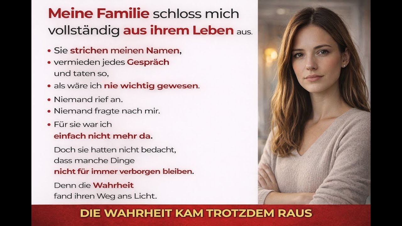 „Meine Familie Schloss Mich Aus Ihrem Leben – Aber Sie Konnte Die Wahrheit Nicht Stoppen...“