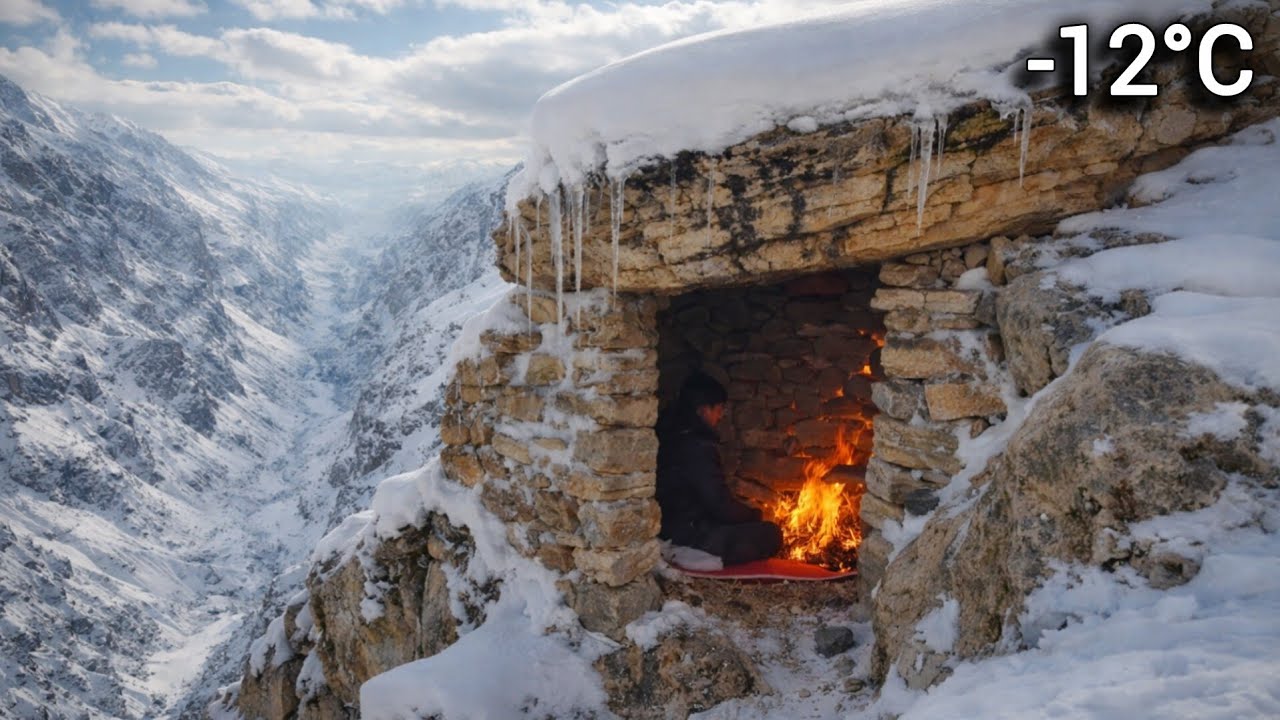 Winter Survival | Building Shelter and Fire from Scratch