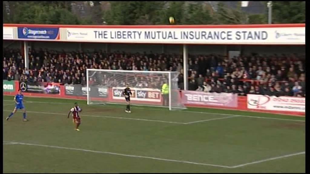 'Ave it!!! Matt Rhead makes sure his clearance goes out of the ground. Cheltenham 1-2 Mansfield