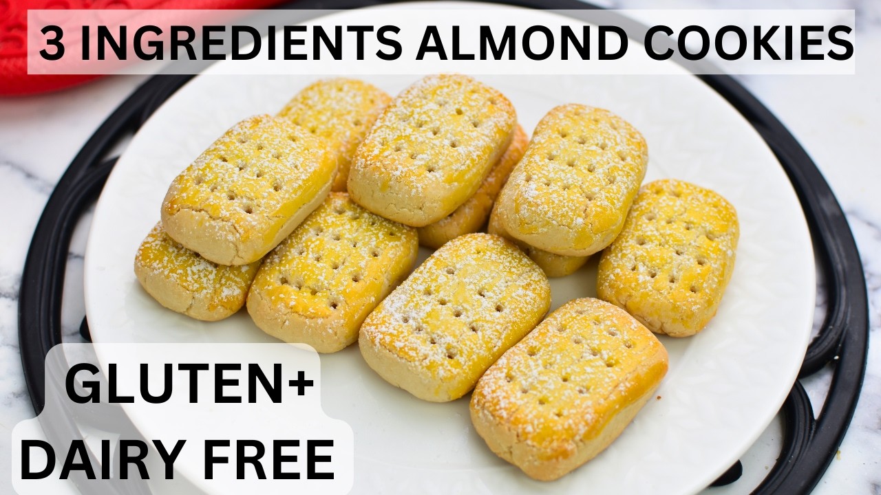 3 Ingredients Almond Flour cookies | Gluten Free, Dairy Free