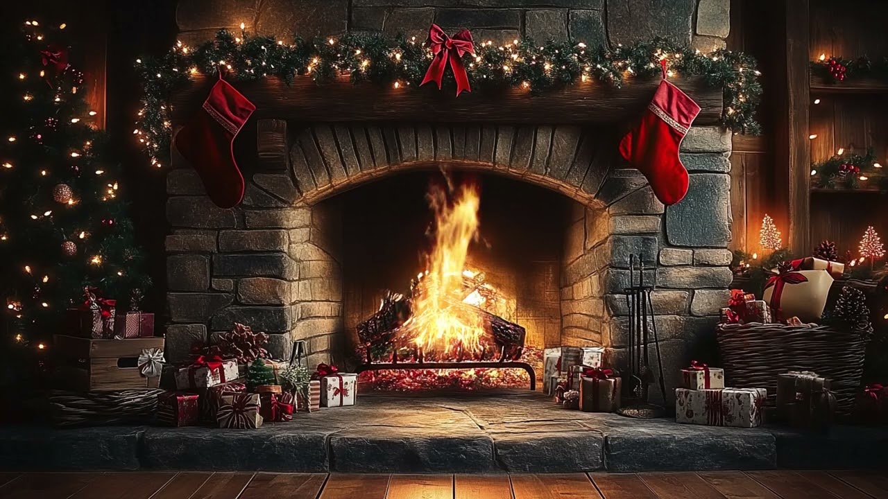 Soft Crackling Fireplace 🔥 Cozy Winter Fire Ambience 4K for Sleep & Stress Relief