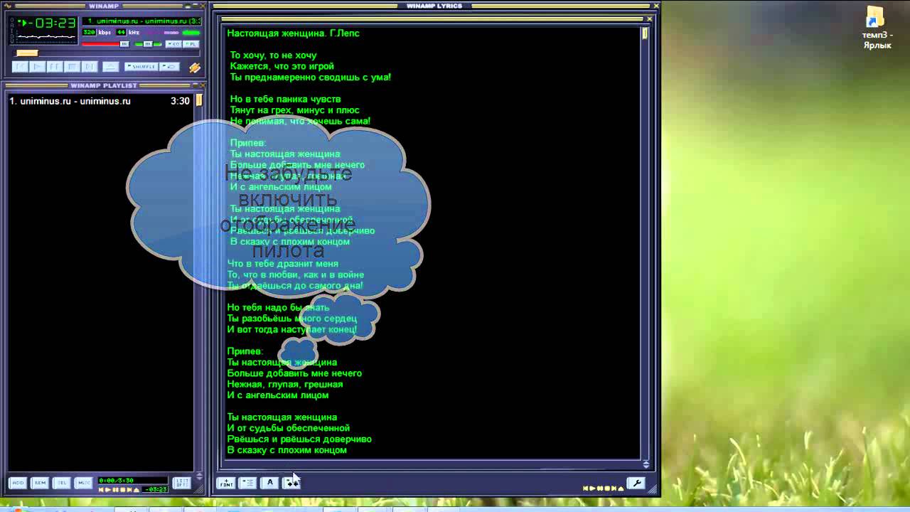 встраиваем текст в mp3 минусовку. Плагин MiniLyrics для WinAmp.