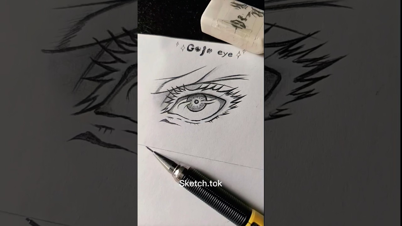 How to draw Gojo eye ✨#eyes #drawing #tutorial #howtodraw #art #gojo#jjk