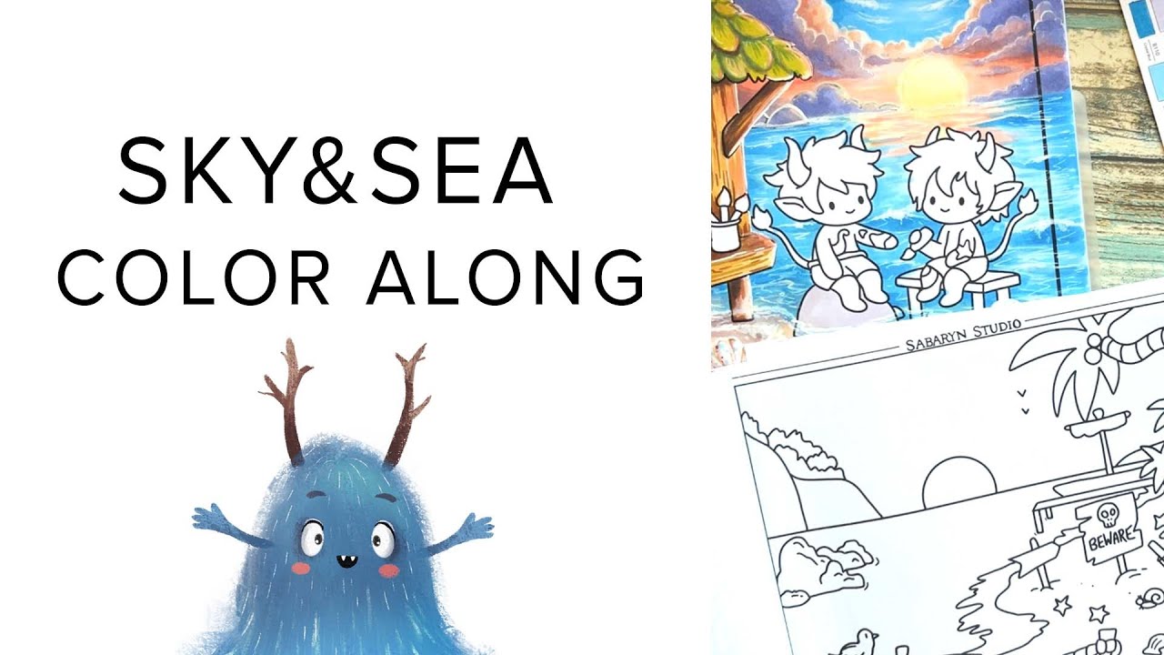 Sky&Sea Walkthough - How to color sky and sea scene with Ohuhu alcohol markers