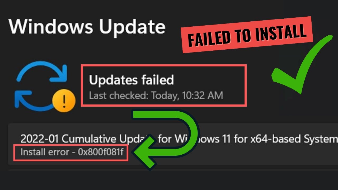 Исправление ошибки установки 0x800f081f Windows 11