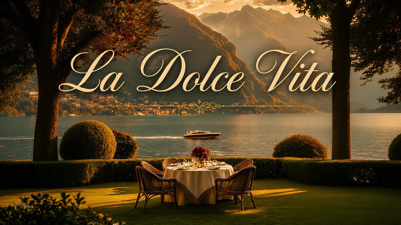 La Dolce Vita 🇮🇹 Italian Restaurant Music | Romantic Dinner by Lake Como 🍷 Vintage Italian Ambience