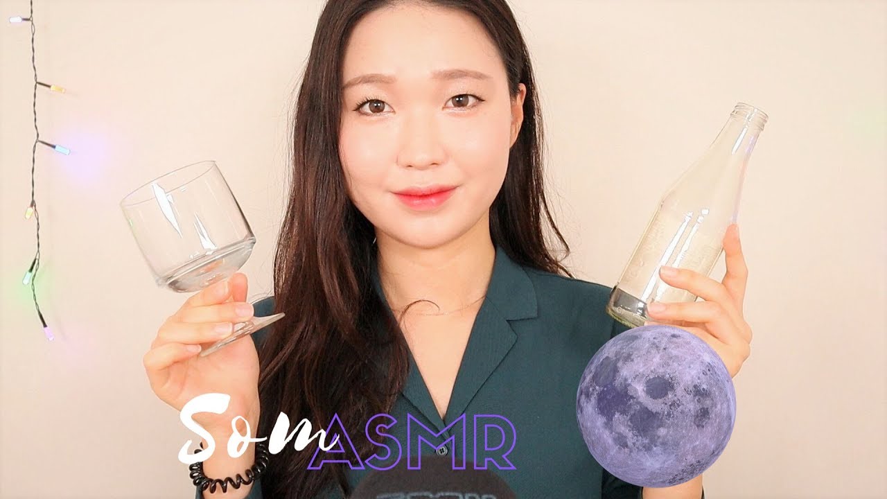 ASMR - Glass Sounds (tapping and scratching cups, bottles) 유리병 두드리기, 유리병 탭핑 [No talking]