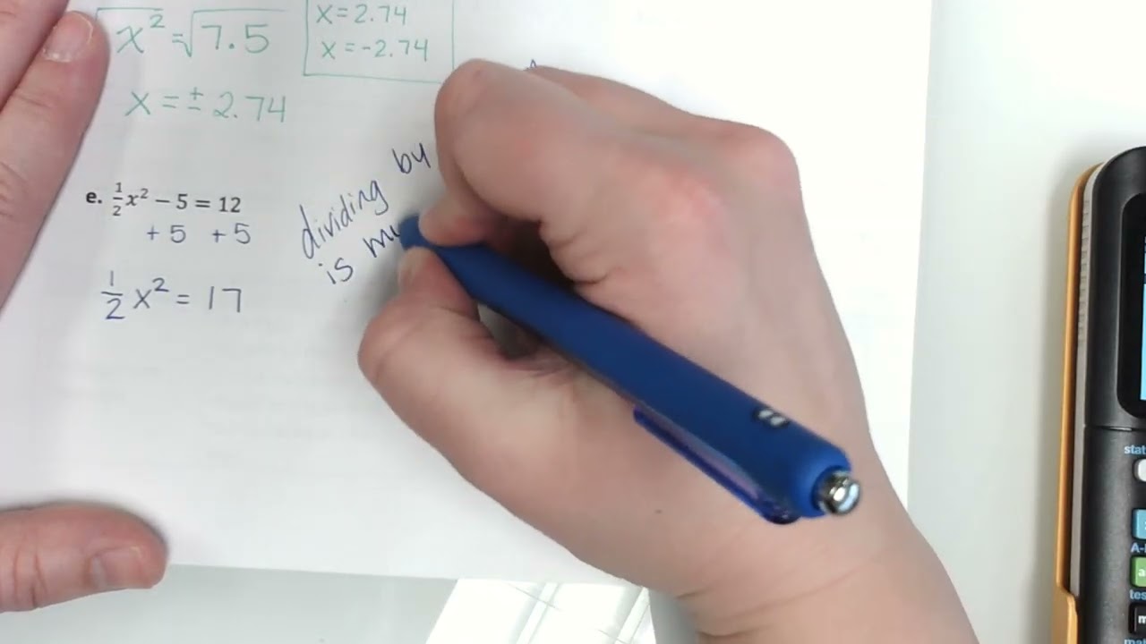 Geometry Standards: 9.0: Solving with Square Roots