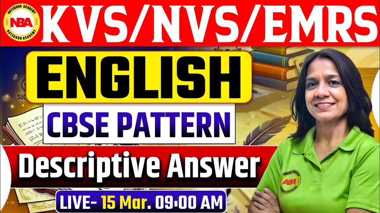 KVS NVS EMRS English Descriptive Answer Writing | CBSE Pattern | PRT TGT PGT | Vibha Mam