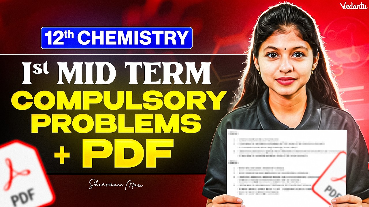 12th Chemistry | 1st Mid Term Compulsory Problems + PDF | TN State Board | Shravanee Ma'am