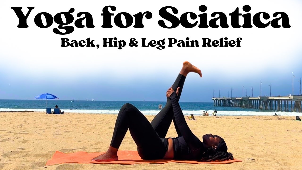 10 Min Yoga for Sciatica Pain | Black Woman Yoga Instructor + R&B Music