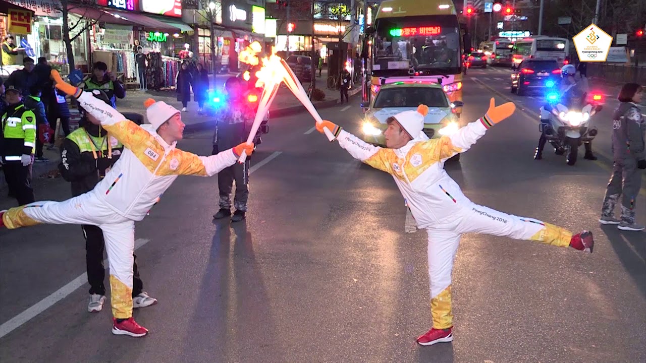 (ENG) PyeongChang 2018 Olympic Torch Relay Highlight Day 24, 1st day in Gwangju