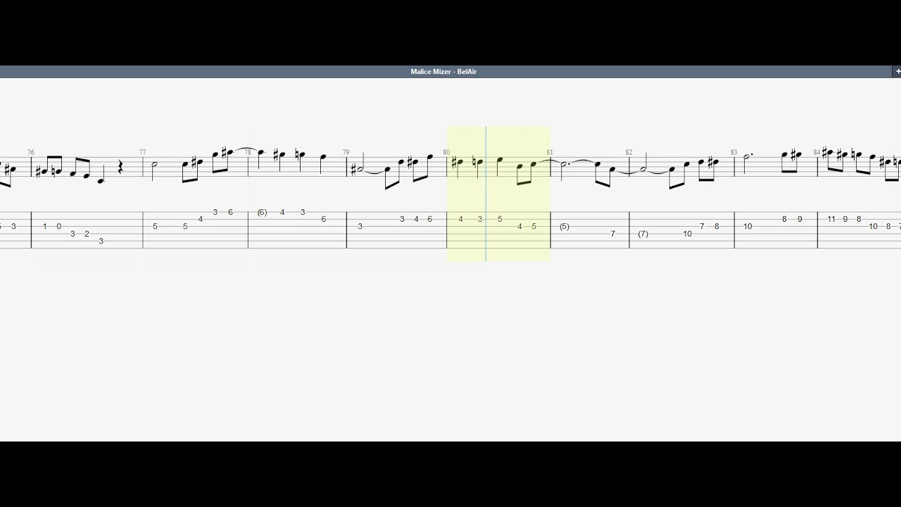 Malice Mizer   BelAir GUITAR 1 TAB