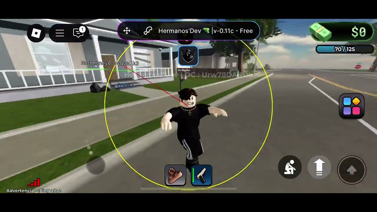 Jugando con Aimbot en Blockspin