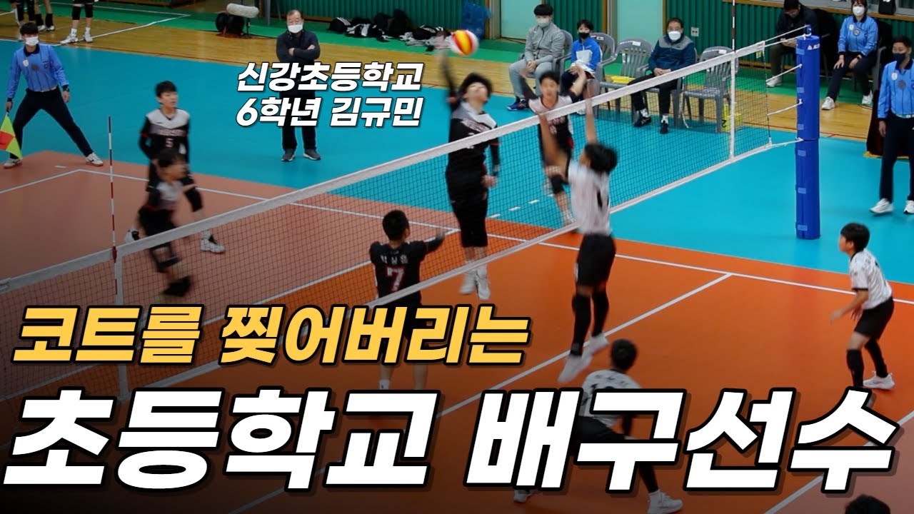 코트를 찢어버리는 초등학교 배구유망주 (추계배 초등부 남자결승 서울신강초 VS 통영초)
