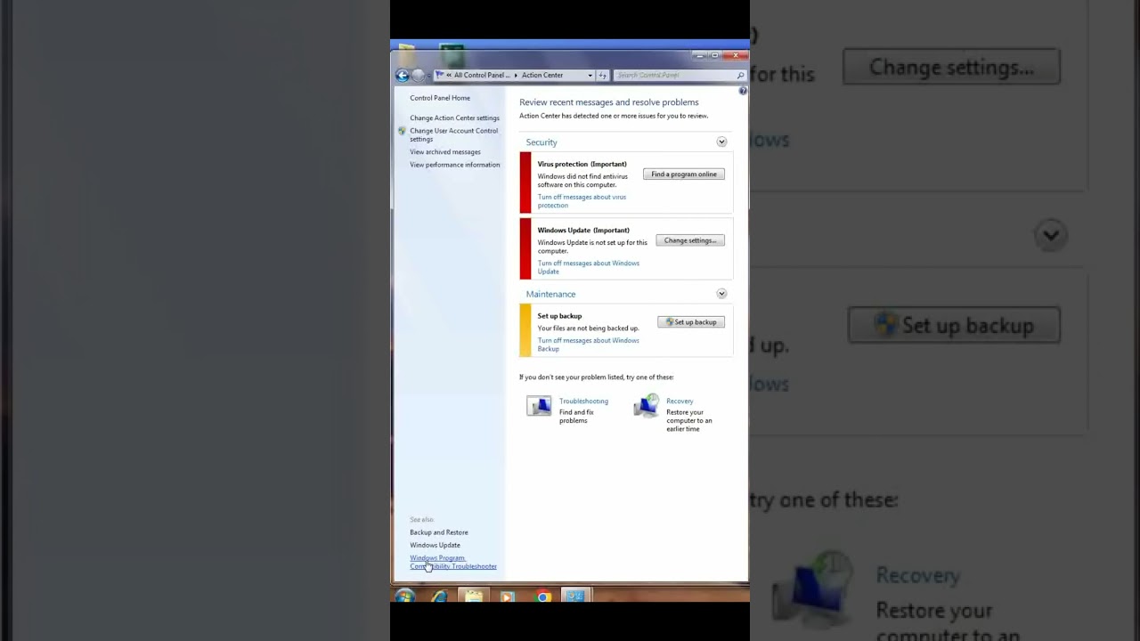 How to windows programs compatibility trouble shooter in windows7