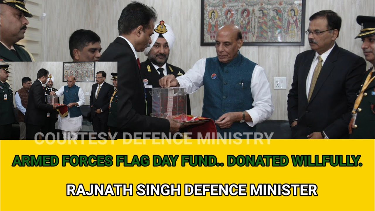 ARMED FORCES FLAG DAY FUND.. DONATED WILLFULLY,RAJNATH SINGH DEFENCE MINISTER#Army#Navy#Airforce