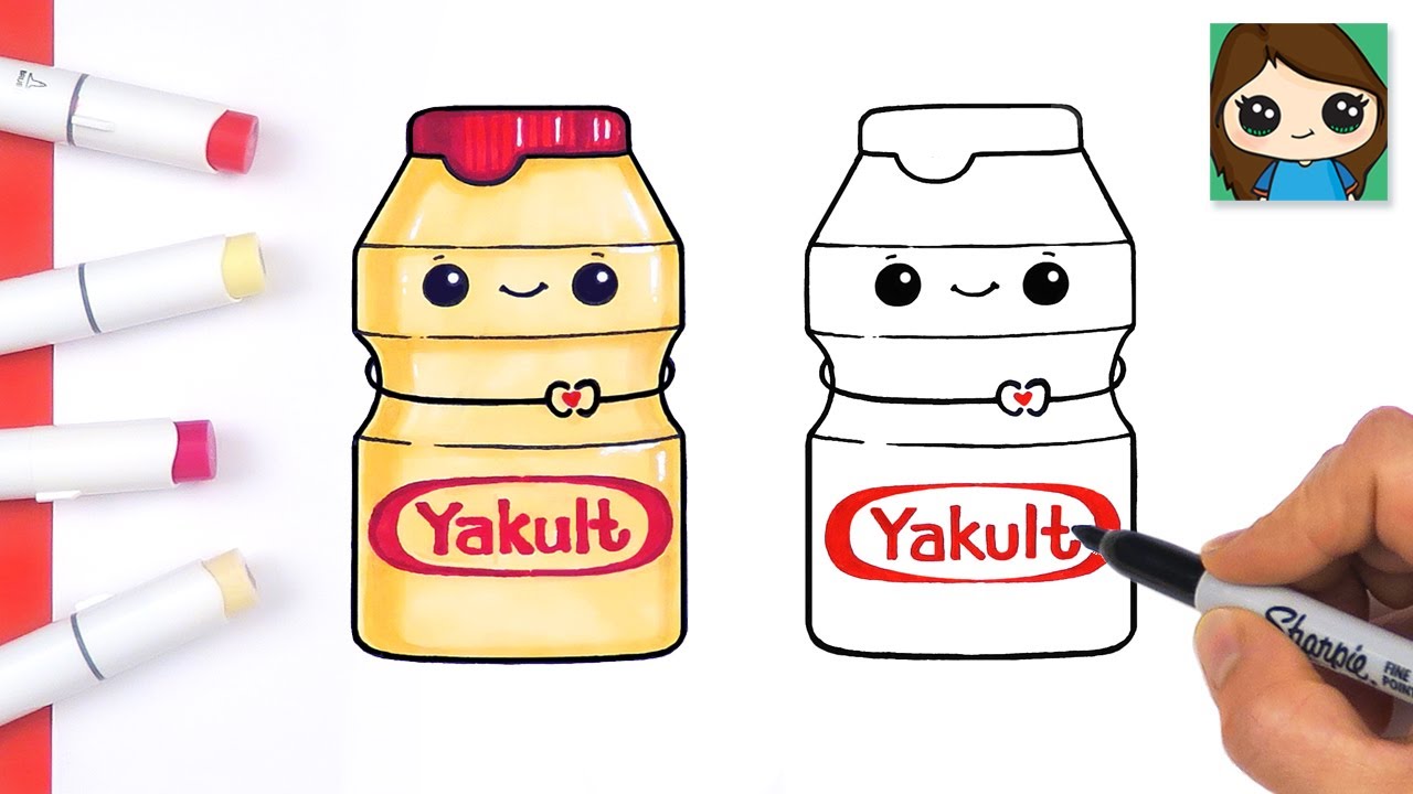 How to Draw Yakult Easy | Cute Drink Art