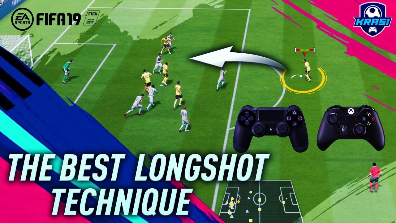 FIFA 19 LONG SHOT TUTORIAL - THE SECRET TO SCORE GOALS FROM LONG SHOTS in FIFA 19 - TIPS & TRICKS!