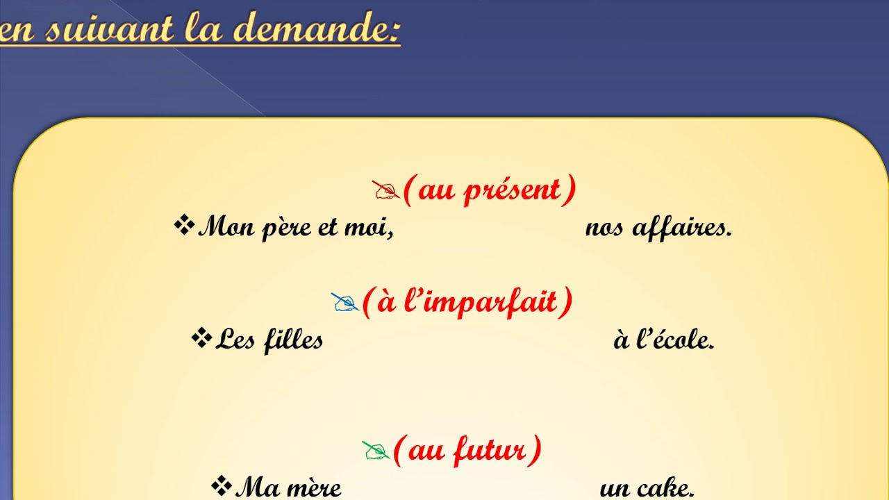 Les temps simples et temps compos&eacute;s: correction des exercices