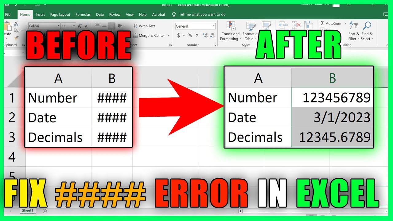 Как исправить #### в Excel || Исправление ошибки хэштегов #Excel