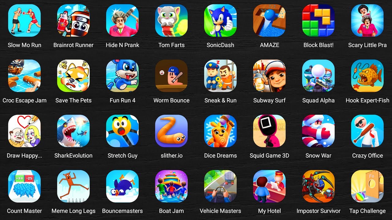 Roblox,67 Prison Run,Clash of Scary,Brain Puzzle,Scary Teacher 3D,Hill Climb Racing,Poppy Playtime 4