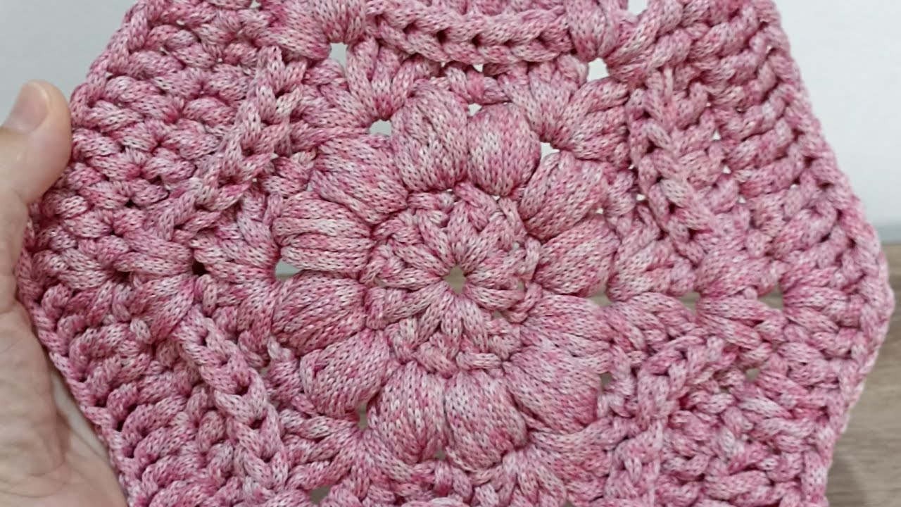 Bolsa fio Náutico em 7 Hexágonos. Hexágono em tom clarinho para melhor visualização.