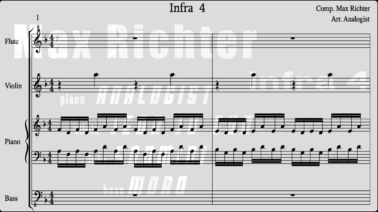 Max Richter/막스 리히터 - infra4 - 쓸쓸한, 감성, 여행/lonely, emotion, journey - 악보/sheet music