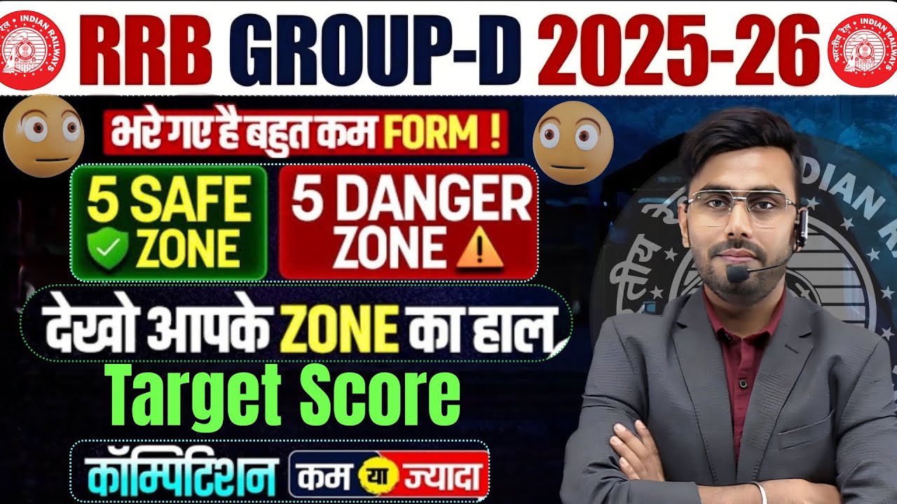 RRB Group D Safe Zone 2026 🔥 Zone Wise Vacancy, Safe Score, Form Fill Up & Exam Date | Danger Zone