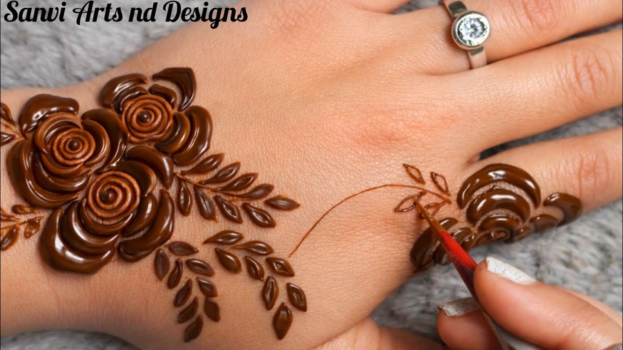 Latest bold Dubai mehndi design||Dubai mehndi design back hand short||Mehndi ka design 
